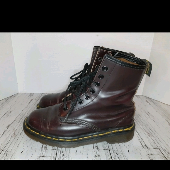 Dr. Martens Vintage 90s Y2K Burgundy 8 Hole Boots 5 - Picture 4 of 9